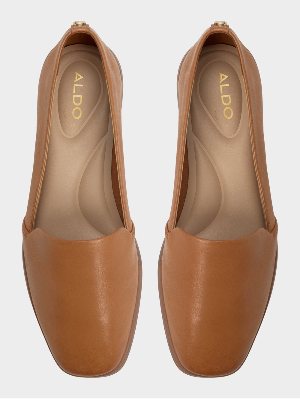 Aldo Women's Cognac Leather Slip-On Loafers